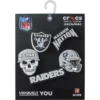 Paquete de 5 colgantes para zapatos Jibbitz de los Las Vegas Raiders de la NFL Paquete de 5 colgantes para zapatos Jibbitz de los Las Vegas Raiders de la NFL