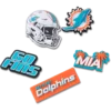 Paquete de 5 colgantes para zapatos Jibbitz de los Miami Dolphins de la NFL Paquete de 5 colgantes para zapatos Jibbitz de los Miami Dolphins de la NFL