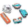 Paquete de 5 colgantes para zapatos Jibbitz de los Miami Dolphins de la NFL Paquete de 5 colgantes para zapatos Jibbitz de los Miami Dolphins de la NFL