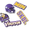 Paquete de 5 colgantes para zapatos Jibbitz de los Minnesota Vikings de la NFL Paquete de 5 colgantes para zapatos Jibbitz de los Minnesota Vikings de la NFL
