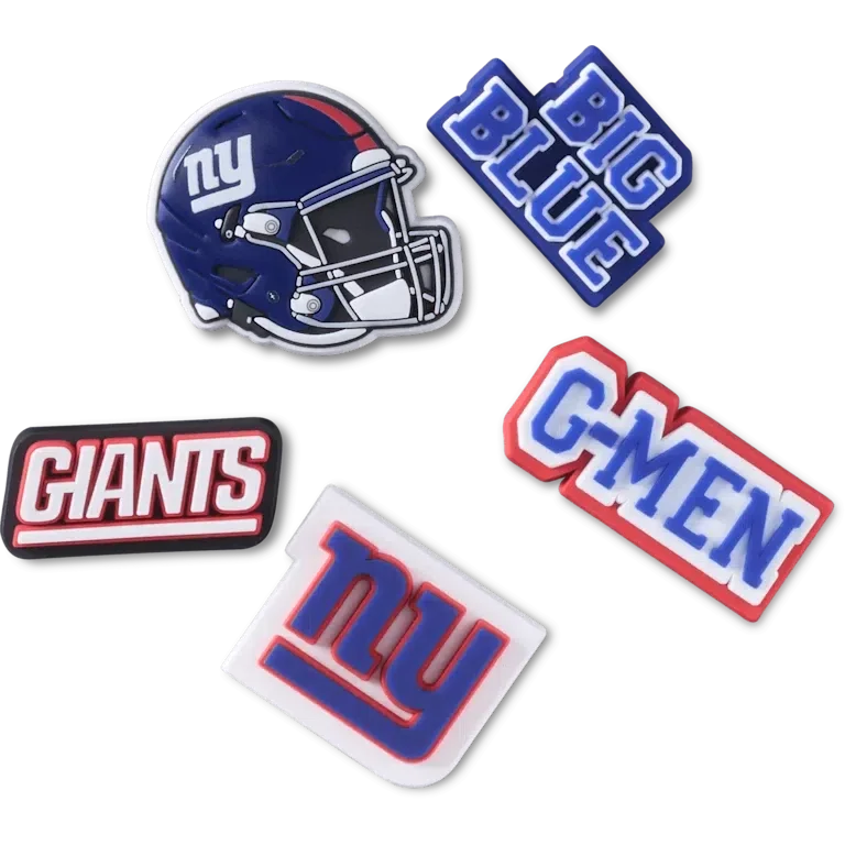 Paquete de 5 colgantes para zapatos Jibbitz de los New York Giants de la NFL Paquete de 5 colgantes para zapatos Jibbitz de los New York Giants de la NFL
