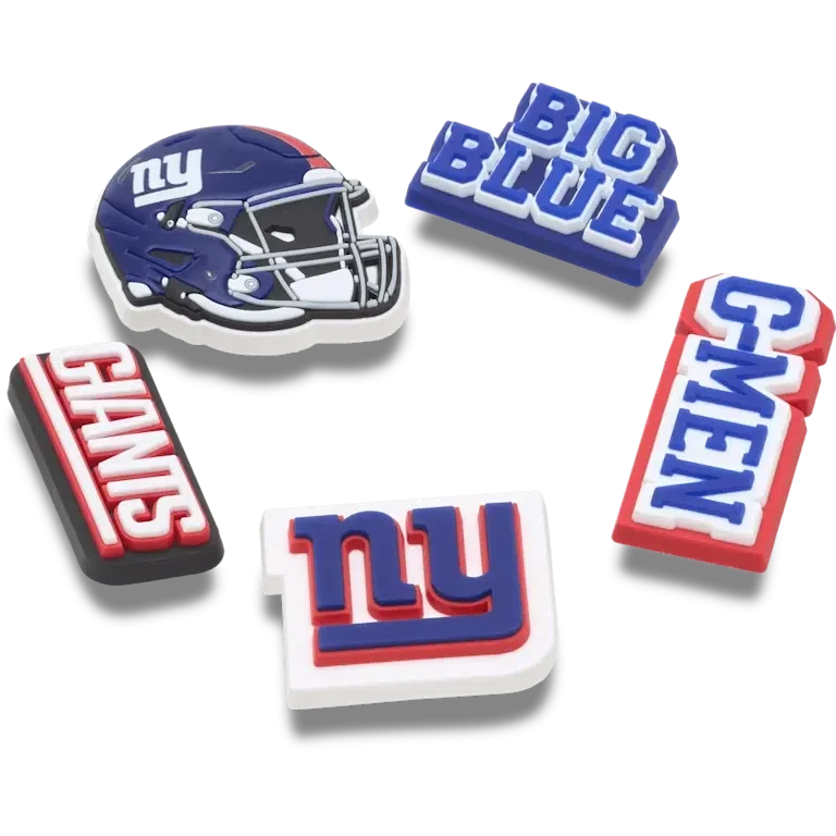 Paquete de 5 colgantes para zapatos Jibbitz de los New York Giants de la NFL Paquete de 5 colgantes para zapatos Jibbitz de los New York Giants de la NFL