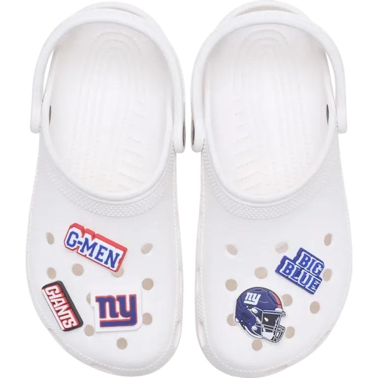 Paquete de 5 colgantes para zapatos Jibbitz de los New York Giants de la NFL Paquete de 5 colgantes para zapatos Jibbitz de los New York Giants de la NFL