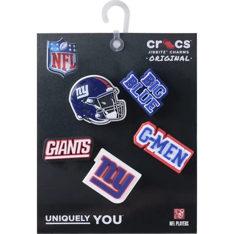 Paquete de 5 colgantes para zapatos Jibbitz de los New York Giants de la NFL Paquete de 5 colgantes para zapatos Jibbitz de los New York Giants de la NFL
