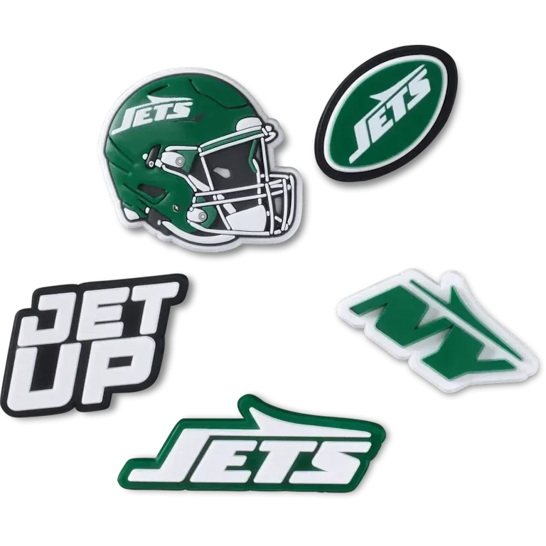 Paquete de 5 colgantes para zapatos Jibbitz de los New York Jets de la NFL Paquete de 5 colgantes para zapatos Jibbitz de los New York Jets de la NFL