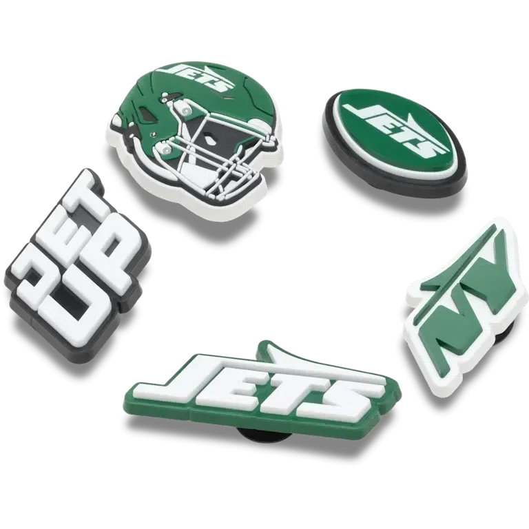 Paquete de 5 colgantes para zapatos Jibbitz de los New York Jets de la NFL Paquete de 5 colgantes para zapatos Jibbitz de los New York Jets de la NFL