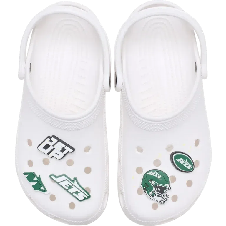Paquete de 5 colgantes para zapatos Jibbitz de los New York Jets de la NFL Paquete de 5 colgantes para zapatos Jibbitz de los New York Jets de la NFL