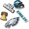 Paquete de 5 colgantes para zapatos Jibbitz de los Philadelphia Eagles de la NFL Paquete de 5 colgantes para zapatos Jibbitz de los Philadelphia Eagles de la NFL