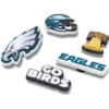 Paquete de 5 colgantes para zapatos Jibbitz de los Philadelphia Eagles de la NFL Paquete de 5 colgantes para zapatos Jibbitz de los Philadelphia Eagles de la NFL