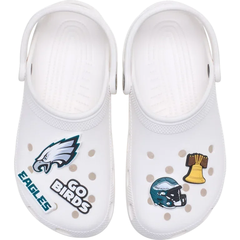 Paquete de 5 colgantes para zapatos Jibbitz de los Philadelphia Eagles de la NFL Paquete de 5 colgantes para zapatos Jibbitz de los Philadelphia Eagles de la NFL
