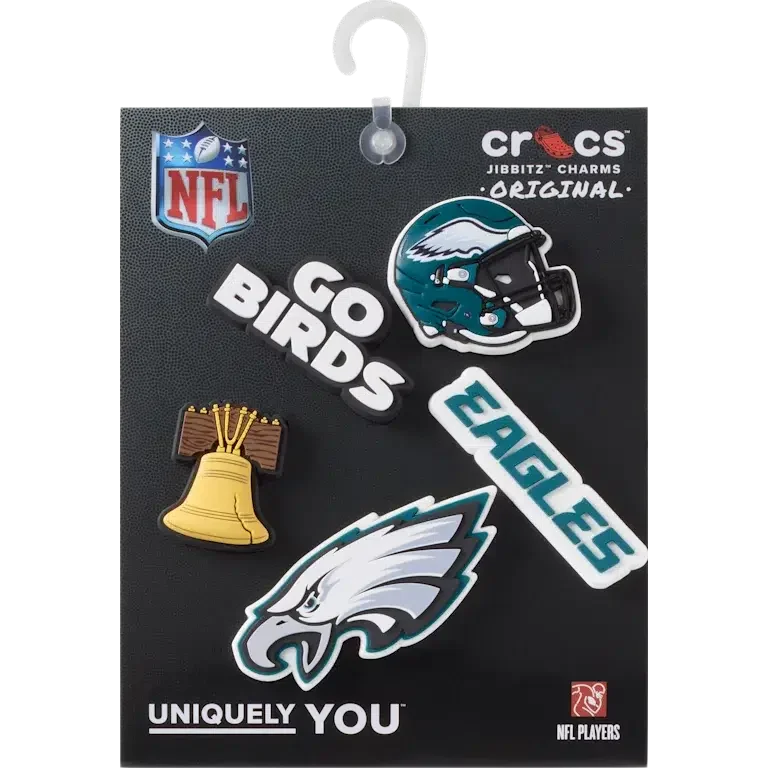 Paquete de 5 colgantes para zapatos Jibbitz de los Philadelphia Eagles de la NFL Paquete de 5 colgantes para zapatos Jibbitz de los Philadelphia Eagles de la NFL
