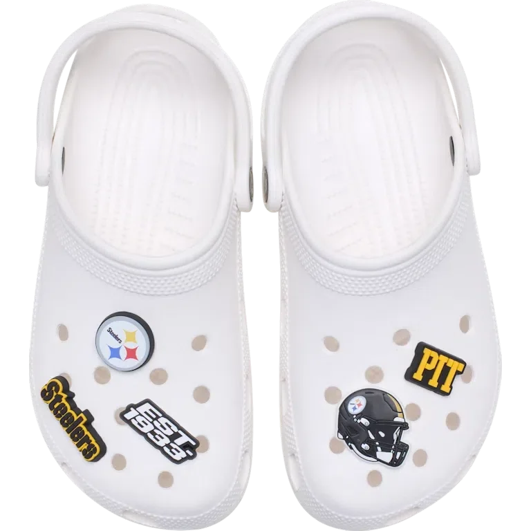Paquete de 5 colgantes para zapatos Jibbitz de los Pittsburgh Steelers de la NFL Paquete de 5 colgantes para zapatos Jibbitz de los Pittsburgh Steelers de la NFL