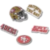 Paquete de 5 colgantes para zapatos Jibbitz de los San Francisco 49ers de la NFL Paquete de 5 colgantes para zapatos Jibbitz de los San Francisco 49ers de la NFL