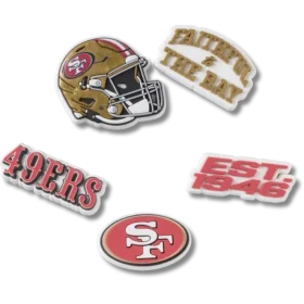 Paquete de 5 colgantes para zapatos Jibbitz de los San Francisco 49ers de la NFL