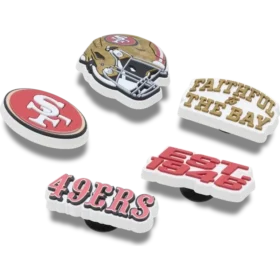 Paquete de 5 colgantes para zapatos Jibbitz de los San Francisco 49ers de la NFL