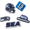 Paquete de 5 colgantes para zapatos Jibbitz de los Seattle Seahawks de la NFL Paquete de 5 colgantes para zapatos Jibbitz de los Seattle Seahawks de la NFL