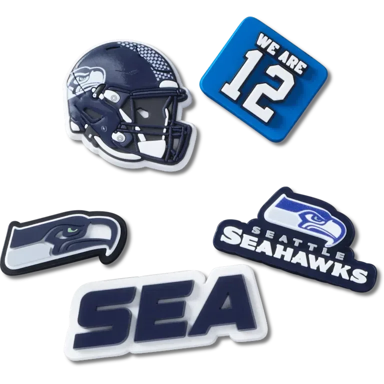 Paquete de 5 colgantes para zapatos Jibbitz de los Seattle Seahawks de la NFL Paquete de 5 colgantes para zapatos Jibbitz de los Seattle Seahawks de la NFL