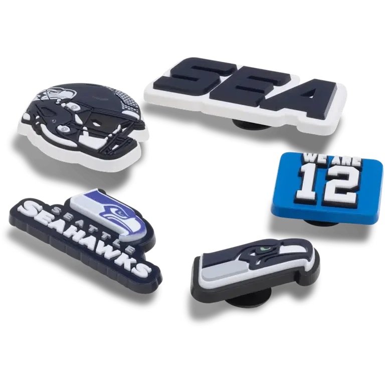 Paquete de 5 colgantes para zapatos Jibbitz de los Seattle Seahawks de la NFL Paquete de 5 colgantes para zapatos Jibbitz de los Seattle Seahawks de la NFL