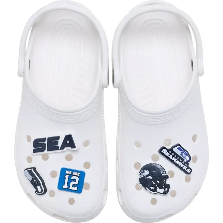 Paquete de 5 colgantes para zapatos Jibbitz de los Seattle Seahawks de la NFL Paquete de 5 colgantes para zapatos Jibbitz de los Seattle Seahawks de la NFL