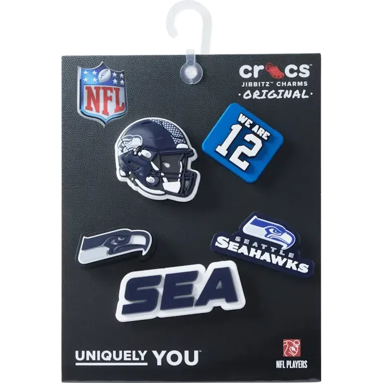 Paquete de 5 colgantes para zapatos Jibbitz de los Seattle Seahawks de la NFL Paquete de 5 colgantes para zapatos Jibbitz de los Seattle Seahawks de la NFL