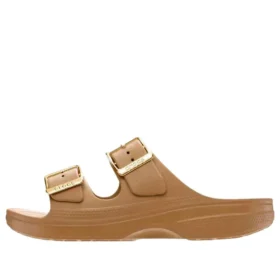 Sandalia Saturday con hebilla metalizada «Sepia»