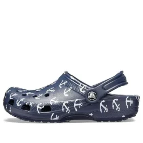 Sandalias Classic Clog con estampado, color azul oscuro