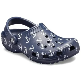 Sandalias Classic Clog con estampado, color azul oscuro