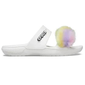 Sandalias clásicas «Fur Sure» de dos tiras «Blanco»