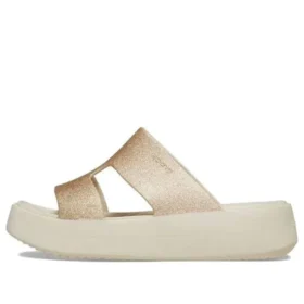 Sandalias con plataforma y correa en H «Getaway» «Blanco-marrón»