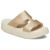 Sandalias con plataforma y correa en H «Getaway» «Blanco-marrón»
