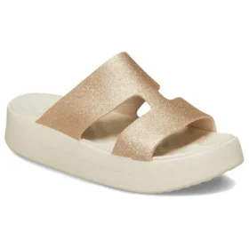 Sandalias con plataforma y correa en H «Getaway» «Blanco-marrón»