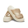 Sandalias con plataforma y correa en H «Getaway» «Blanco-marrón»