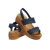 Sandalias de cuña trenzadas Brooklyn «Azul marrón»