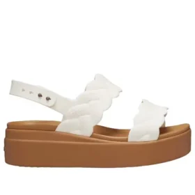 Sandalias de cuña trenzadas Brooklyn «Blanco-marrón»