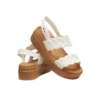 Sandalias de cuña trenzadas Brooklyn «Blanco-marrón»