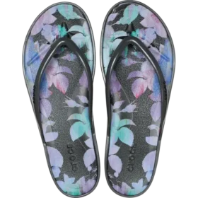 Sandalias Miami de punta redonda con estampado floral oscuro