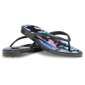 Sandalias Miami de punta redonda con estampado floral oscuro