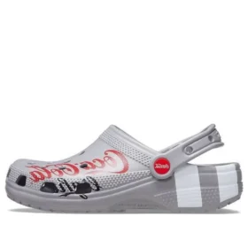 Sandalias unisex deportivas casuales de talón plano para exterior Coca-Cola x Crocs Crossover Light X, color gris