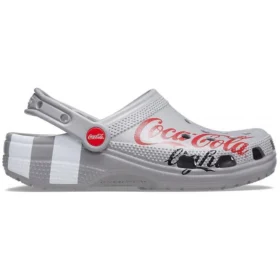 Sandalias unisex deportivas casuales de talón plano para exterior Coca-Cola x Crocs Crossover Light X, color gris
