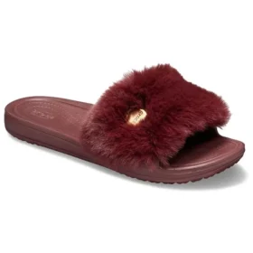 Zapatillas de casa de color rojo vino