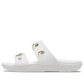 Zapatillas de casa planas de talón bajo para exterior, con suela blanda y cómodas, en color blanco