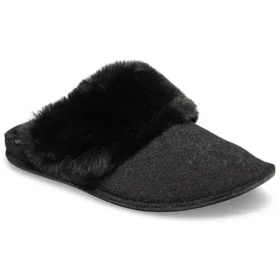Zapatillas de casa tipo mule de piel «Black»