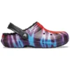 Zapatillas de casa unisex Classic Tie-Dye Stay Warm Cozy de Crocs, moradas y rojas
