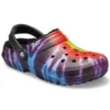 Zapatillas de casa unisex Classic Tie-Dye Stay Warm Cozy de Crocs, moradas y rojas