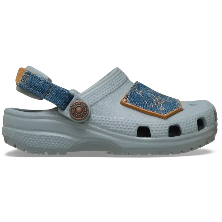 Zueco clásico de denim para niños pequeños con correa trasera ajustable Zueco clásico de denim para niños pequeños con correa trasera ajustable