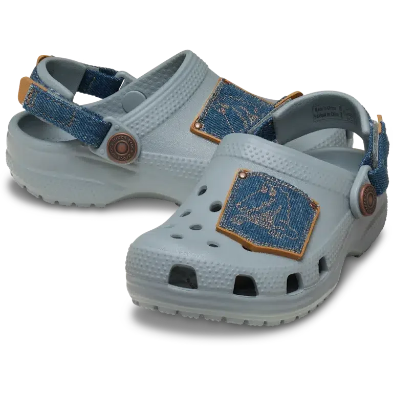 Zueco clásico de denim para niños pequeños con correa trasera ajustable Zueco clásico de denim para niños pequeños con correa trasera ajustable