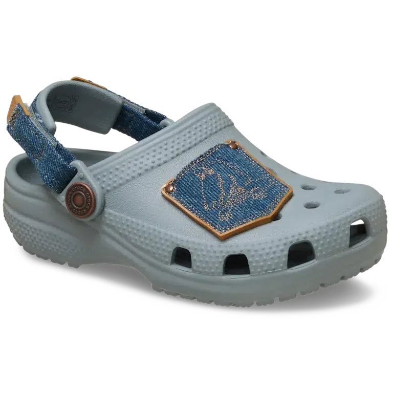 Zueco clásico de denim para niños pequeños con correa trasera ajustable Zueco clásico de denim para niños pequeños con correa trasera ajustable