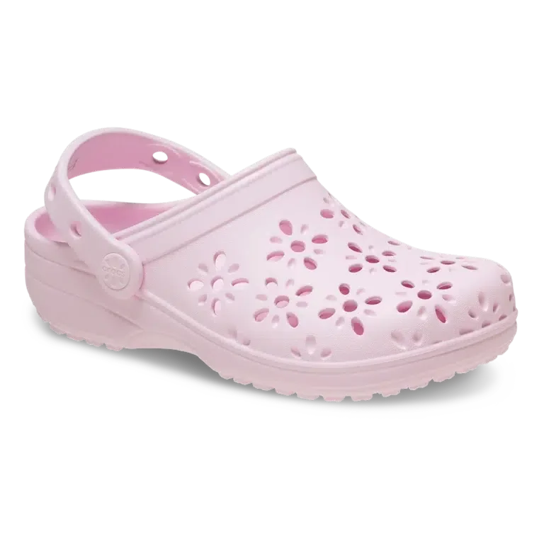 Zueco clásico infantil con recortes florales Zueco clásico infantil con recortes florales