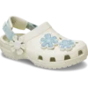 Zueco clásico para niños pequeños de denim con flores y correa trasera ajustable Zueco clásico para niños pequeños de denim con flores y correa trasera ajustable