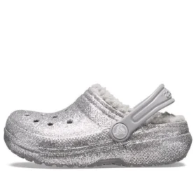 Zuecos clásicos con forro de Glitter «Gris plateado»